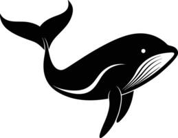 A black and white dolphin silhouette on a white background vector