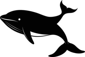 A black and white dolphin silhouette on a white background vector