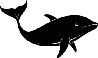 A black and white dolphin silhouette on a white background vector