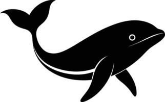 A black and white dolphin silhouette on a white background vector