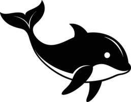 A black and white dolphin silhouette on a white background vector