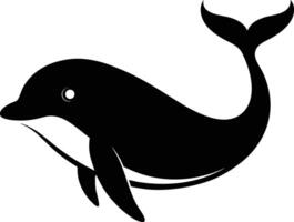 A black and white dolphin silhouette on a white background vector