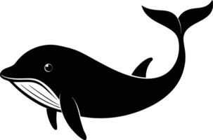 A black and white dolphin silhouette on a white background vector