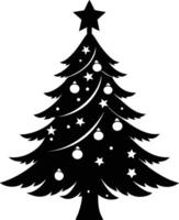 A clip art silhouette of a christmas tree vector