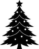 A clip art silhouette of a christmas tree vector