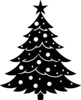 A clip art silhouette of a christmas tree vector