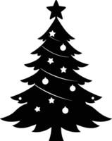 A clip art silhouette of a christmas tree vector