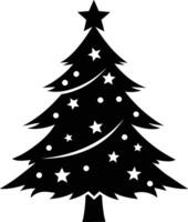 A clip art silhouette of a christmas tree vector