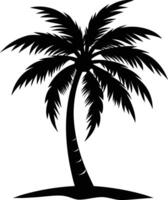 A palm tree silhouette on white background vector
