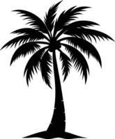 A palm tree silhouette on white background vector