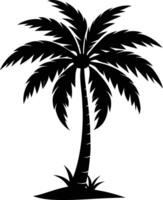 A palm tree silhouette on white background vector
