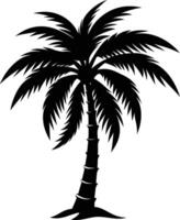 A palm tree silhouette on white background vector