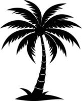 A palm tree silhouette on white background vector