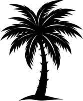 A palm tree silhouette on white background vector