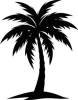 A palm tree silhouette on white background vector