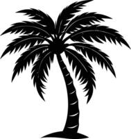 A palm tree silhouette on white background vector