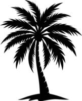 A palm tree silhouette on white background vector