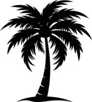 A palm tree silhouette on white background vector