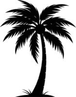 A palm tree silhouette on white background vector