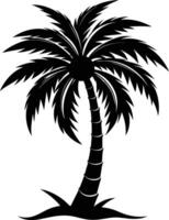 A palm tree silhouette on white background vector