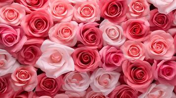 Background of Mixed Roses for Valentine Day photo
