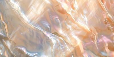 Texture of natural iridescent pearl shell. Reflective nacre, abstract pearlescent background. photo