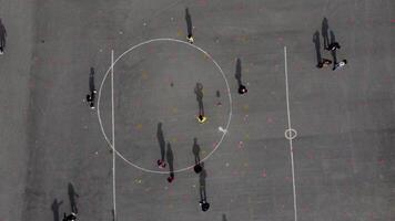 Drone image playing ball video