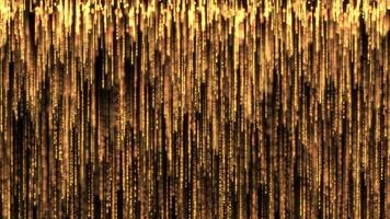 Falling bright golden particles, animation of dust and shiny dots, rain of orange particles, glitter. animation Seamless loop 4k . video