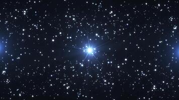 Abstract background with bright glowing glitter particles and sparkling stars. seamless loop video