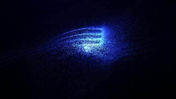 Abstract glowing wave of particles and dots moving on a dark background, big data visualization, futuristic and digital background, 3D video