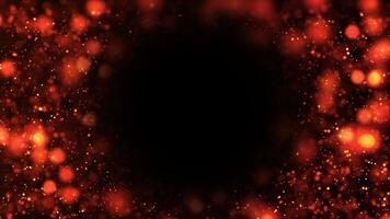 4k Abstract loop bokeh background with light particles on a dark background. animation frame frames with light leak effect. Looping 3D animation video