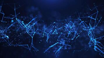 Abstract background with motion plexus of dots and lines. Futuristic visualization of a network connection. Technology, social networks, communication,business. animation 4K video