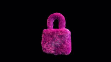 Plush Lock Social Media Icon Alpha Loop video