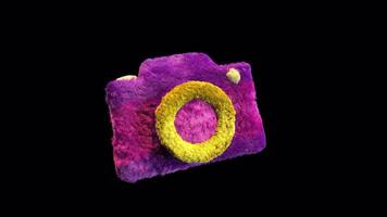 Plush Camera Social Media Icon Alpha Loop video