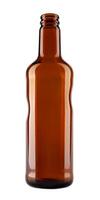 empty beer bottle made of brown glass, isolated on a white background photo