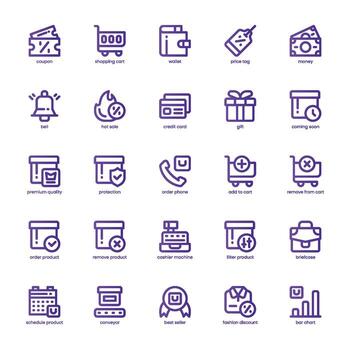 Product Features icon pack for your website, mobile, presentation, and logo design. Product Features icon basic line gradient design. graphics illustration and editable stroke. vector