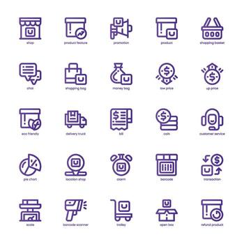 Product Features icon pack for your website, mobile, presentation, and logo design. Product Features icon basic line gradient design. graphics illustration and editable stroke. vector