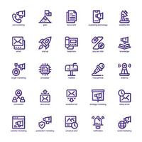 Marketing Technology icon pack for your website, mobile, presentation, and logo design. Marketing Technology icon basic line gradient design. graphics illustration and editable stroke. vector