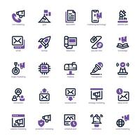 Marketing Technology icon pack for your website, mobile, presentation, and logo design. Marketing Technology icon dual tone design. graphics illustration and editable stroke. vector