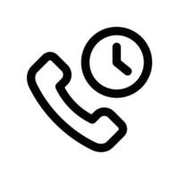 time call icon. line icon for your website, mobile, presentation, and logo design. vector
