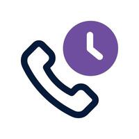 time call icon. dual tone icon for your website, mobile, presentation, and logo design. vector
