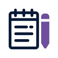 note icon. dual tone icon for your website, mobile, presentation, and logo design. vector