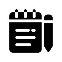 note icon. glyph icon for your website, mobile, presentation, and logo design. vector