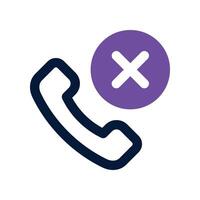 miss call icon. dual tone icon for your website, mobile, presentation, and logo design. vector