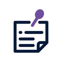 pinned note icon. dual tone icon for your website, mobile, presentation, and logo design. vector