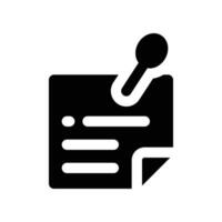 pinned note icon. glyph icon for your website, mobile, presentation, and logo design. vector