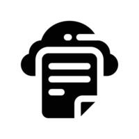 cloud file icon. glyph icon for your website, mobile, presentation, and logo design. vector