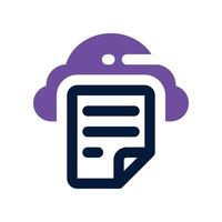 cloud file icon. dual tone icon for your website, mobile, presentation, and logo design. vector