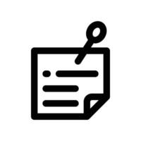 pinned note icon. line icon for your website, mobile, presentation, and logo design. vector