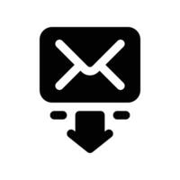 receive email icon. glyph icon for your website, mobile, presentation, and logo design. vector